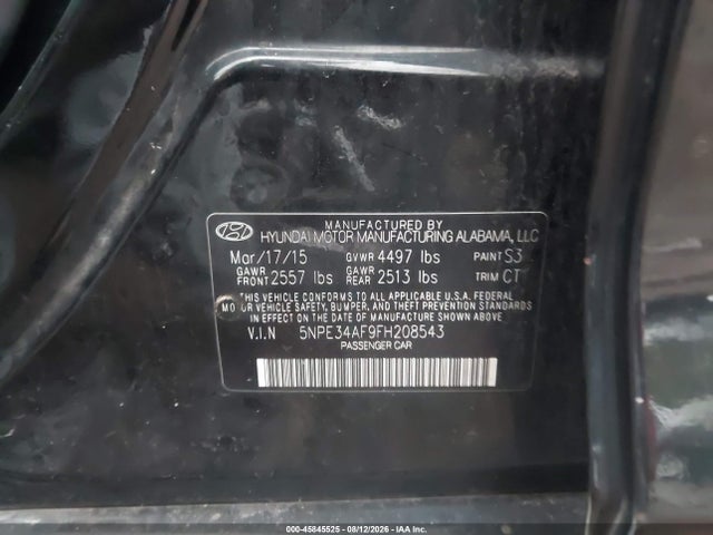 Продажа на аукционе авто 2015 Hyundai Sonata Limited, vin: 5NPE34AF9FH208543, номер лота: 45845525