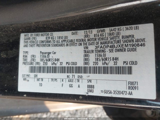 3FADP4BJXEM190846 Ford FIESTA SE