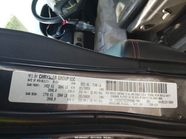 Продажа на аукционе авто 2014 Dodge Durango R/t, vin: 1C4SDHCT2EC970388, номер лота: 45845827