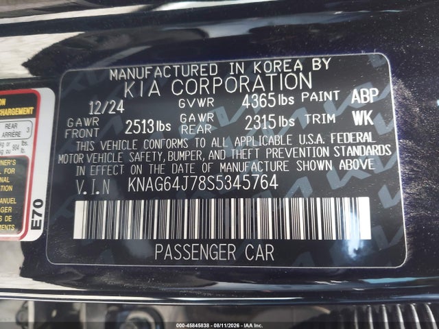 KIA K5 Gt-line 2025 KNAG64J78S5345764 Image 9