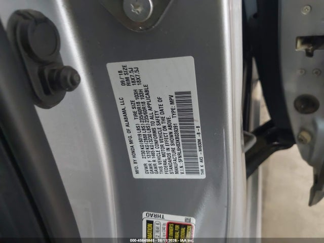 Продажа на аукционе авто 2019 Honda Odyssey Touring, vin: 5FNRL6H83KB039391, номер лота: 45845845