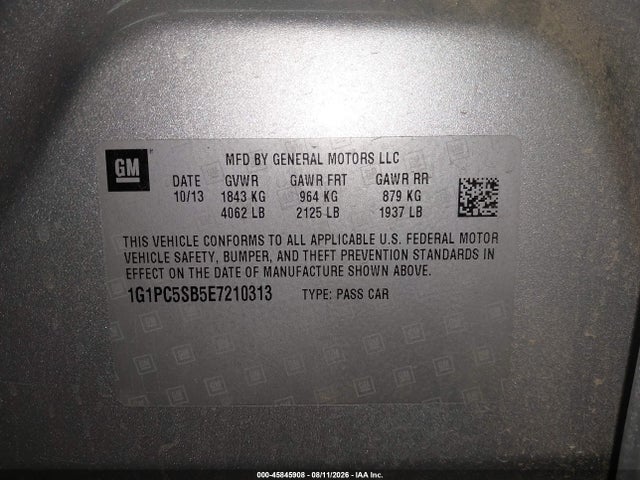 Продажа на аукционе авто 2014 Chevrolet Cruze 1lt Auto, vin: 1G1PC5SB5E7210313, номер лота: 45845908