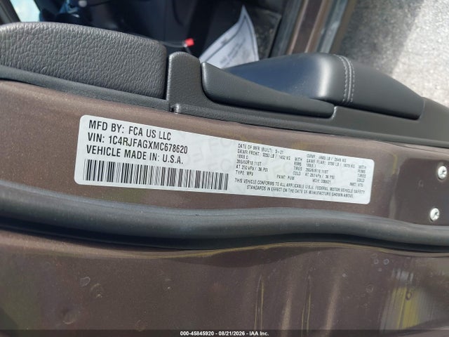 Продажа на аукционе авто 2021 Jeep Grand Cherokee Laredo E 4x4, vin: 1C4RJFAGXMC678620, номер лота: 45845920