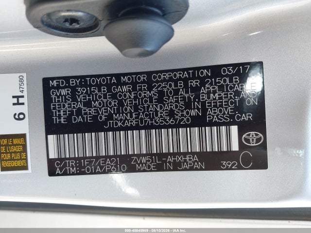 Toyota Prius Four Touring 2017 JTDKARFU7H3536720 Image 9