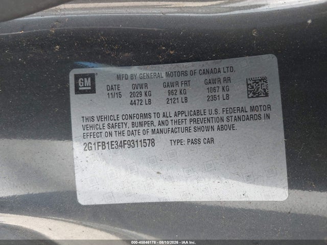 Chevrolet Camaro 2ls 2015 2G1FB1E34F9311578 Image 9