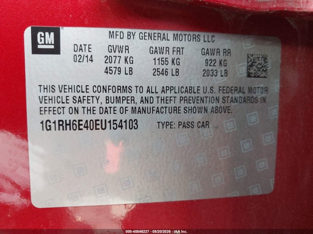Chevrolet Volt 2014 1G1RH6E40EU154103 Image 9