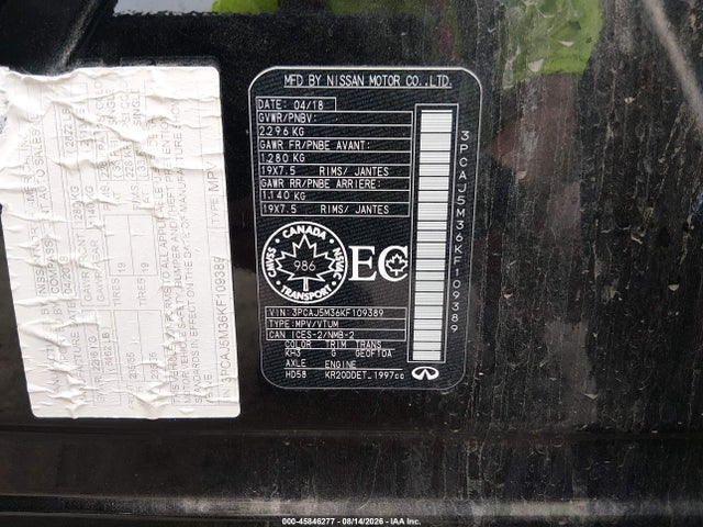 Infiniti Qx50 Essential/luxe/pure 2019 3PCAJ5M36KF109389 Image 9