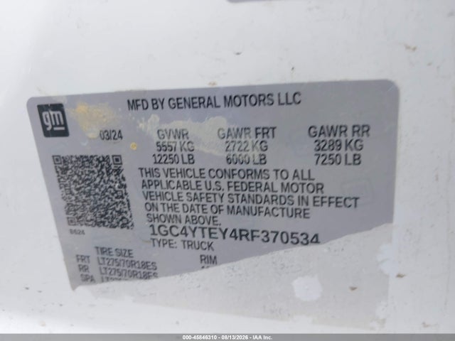 1GC4YTEY4RF370534 Chevrolet Silverado 3500hd 4wd Long Bed Lt