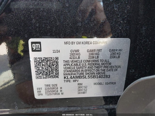 2025 Buick Encore Gx Preferred Fwd მანქანა იყიდება აუქციონზე, vin: KL4AMBSL5SB140283, აუქციონის ნომერი: 45846338