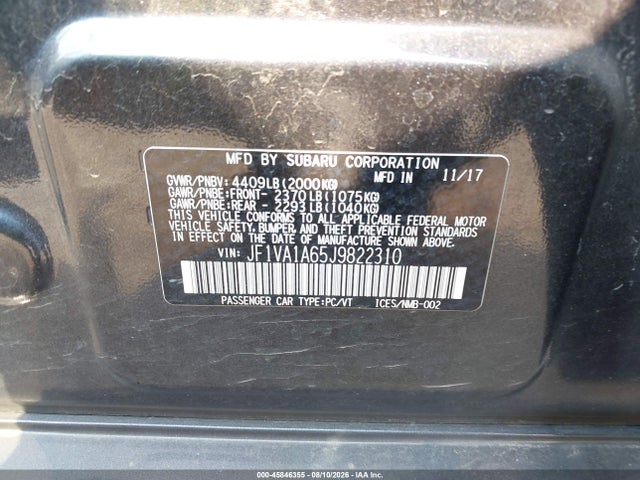 JF1VA1A65J9822310 Subaru WRX