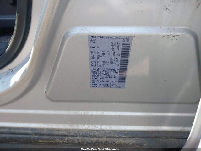 Aukcja sprzedaży 2014 Nissan Pathfinder Platinum, vin: 5N1AR2MM3EC625707, numer aukcji: 45846363
