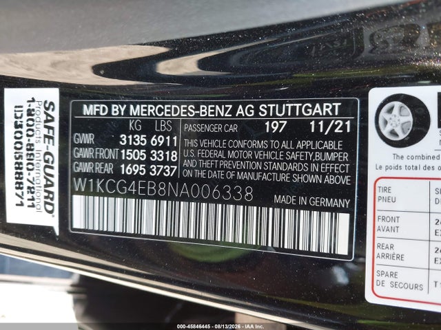 W1KCG4EB8NA006338 Mercedes-Benz Eqs 580 4matic