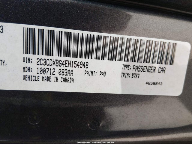 Продажа на аукционе авто 2014 Dodge Charger Se, vin: 2C3CDXBG4EH154948, номер лота: 45846447