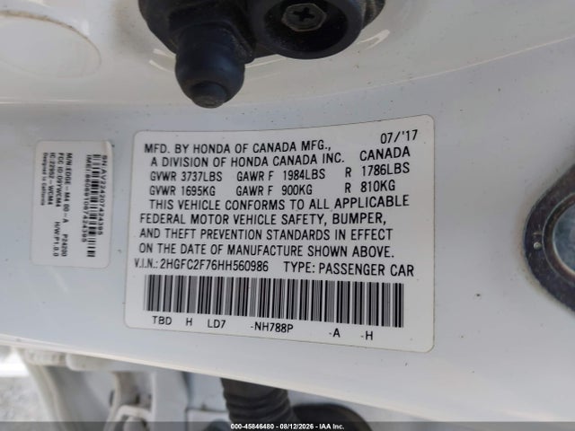 Honda CIVIC EX 2017 2HGFC2F76HH560986 Image 9