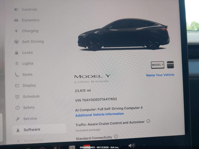 Продаж на аукціоні авто 2026 Tesla Model Y Premium Rear-wheel Drive/rear-wheel Drive, vin: 7SAYGDED1TA417652, номер лоту: 45846483