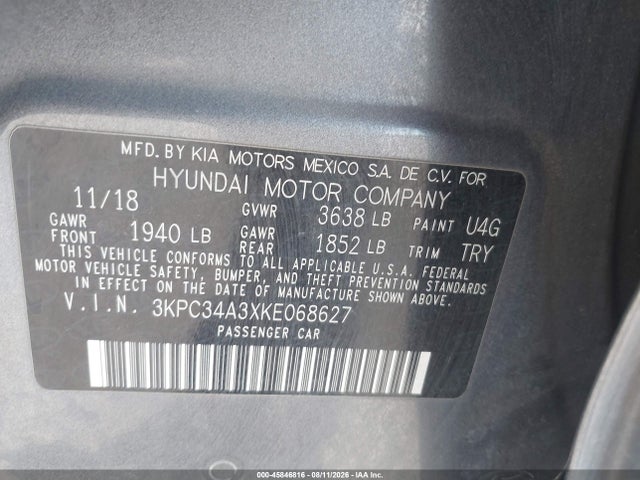 Hyundai Accent Limited 2019 3KPC34A3XKE068627 Image 9