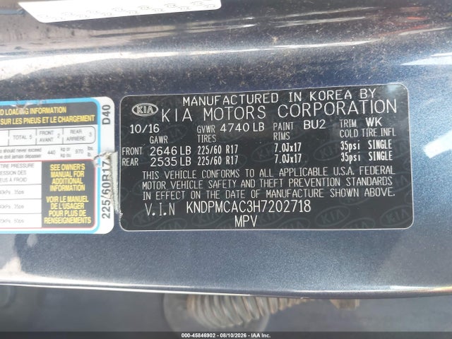 KIA Sportage Lx 2017 KNDPMCAC3H7202718 Image 9