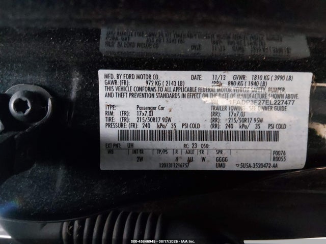 Ford FOCUS SE 2014 1FADP3F27EL227477 Image 9