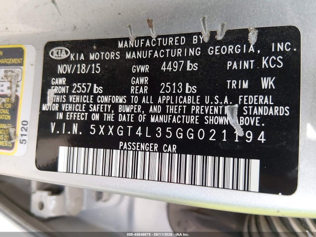 KIA Optima Lx 2016 5XXGT4L35GG021194 Image 9