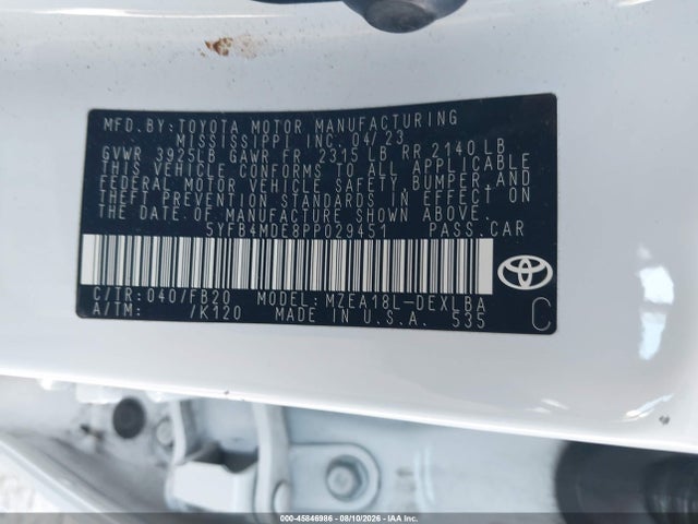 Toyota COROLLA LE 2023 5YFB4MDE8PP029451 Image 9