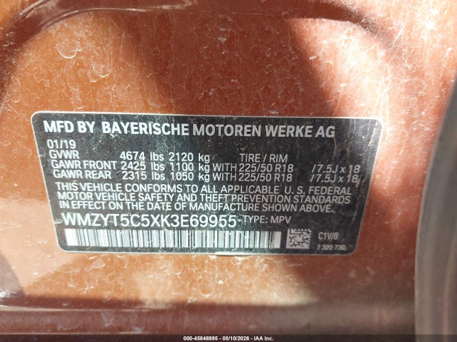 Продаж на аукціоні авто 2019 Mini Countryman Cooper S, vin: WMZYT5C5XK3E69955, номер лоту: 45846995