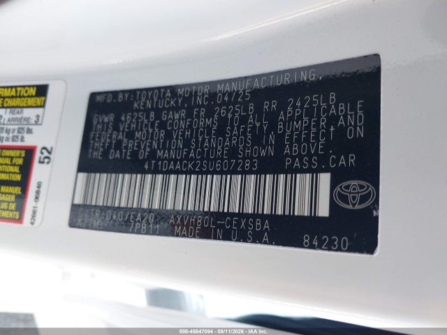 Toyota CAMRY SE 2025 4T1DAACK2SU607283 Image 9
