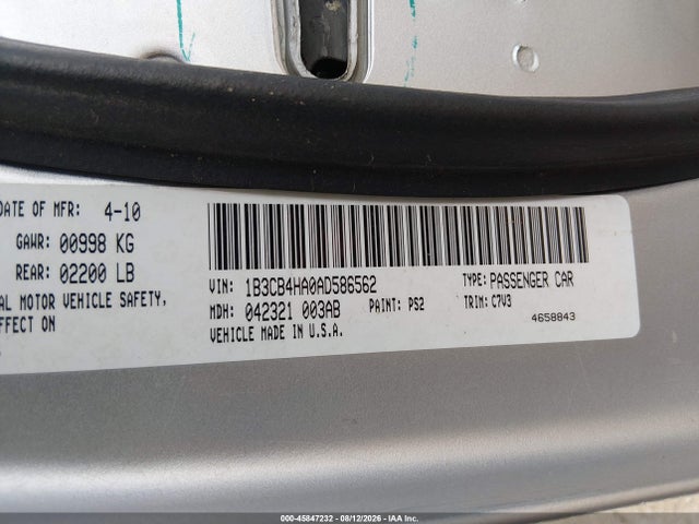 Продаж на аукціоні авто 2010 Dodge Caliber Sxt, vin: 1B3CB4HA0AD586562, номер лоту: 45847232