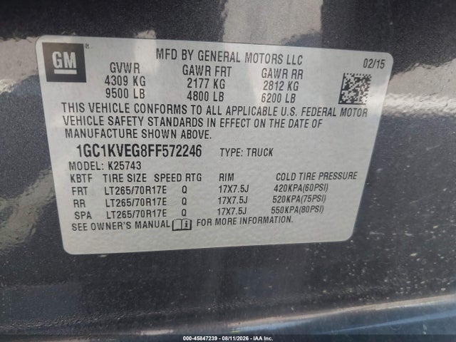 1GC1KVEG8FF572246 Chevrolet Silverado 2500hd Built After Aug 14 Lt