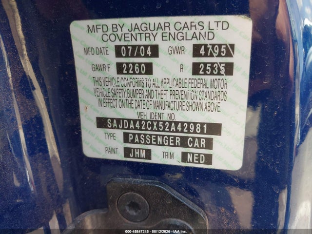 Aukcja sprzedaży 2005 Jaguar Xk8, vin: SAJDA42CX52A42981, numer aukcji: 45847245