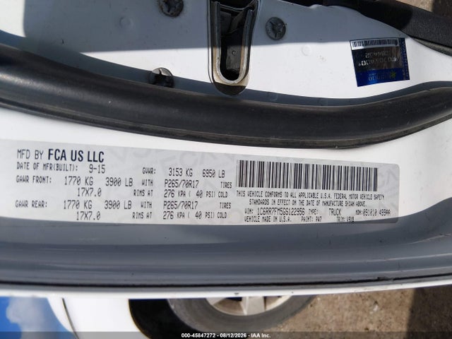 Aukcja sprzedaży 2016 Ram 1500 Tradesman, vin: 1C6RR7FM5GS122956, numer aukcji: 45847272