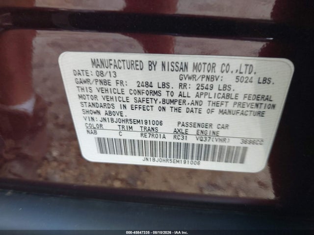 Продажа на аукционе авто 2014 Infiniti Qx50 Journey, vin: JN1BJ0HR5EM191006, номер лота: 45847335