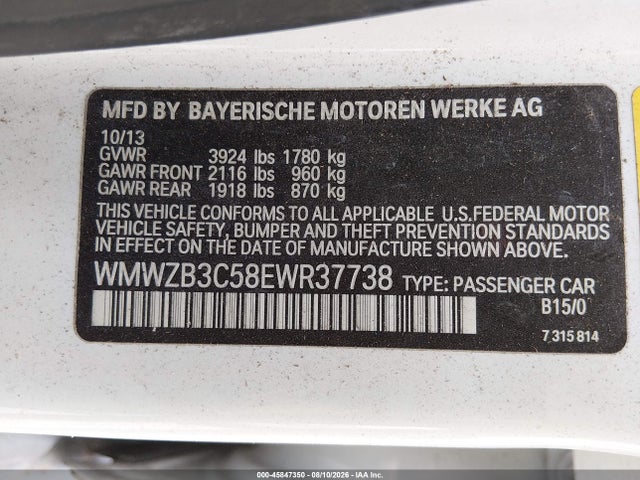 Продаж на аукціоні авто 2014 Mini Countryman Cooper, vin: WMWZB3C58EWR37738, номер лоту: 45847350