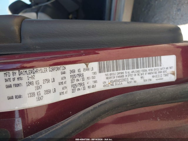 Aukcja sprzedaży 2002 Jeep Grand Cherokee Laredo, vin: 1J4GW48S42C220215, numer aukcji: 45847356