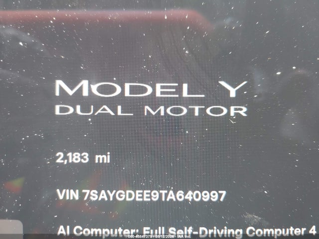 45847375 :رقم المزاد ، 7SAYGDEE9TA640997 vin ، 2026 Tesla Model Y All-wheel Drive/long Range Launch Series/premium All-wheel Drive مزاد بيع