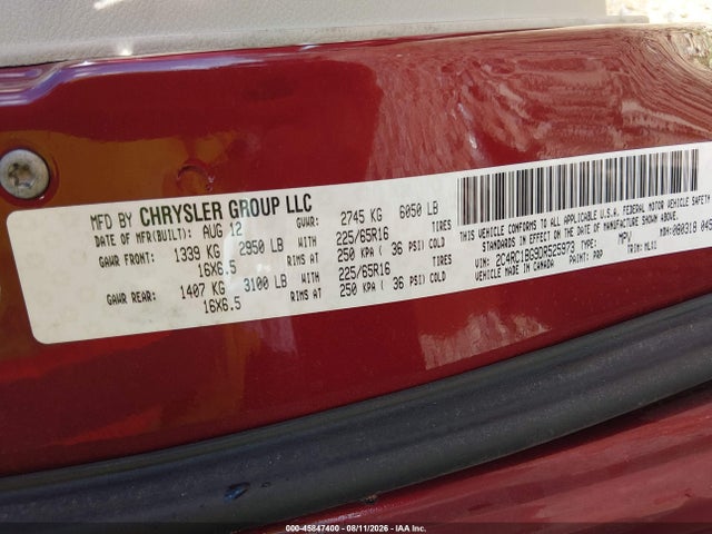 Продаж на аукціоні авто 2013 Chrysler Town & Country Touring, vin: 2C4RC1BG9DR525973, номер лоту: 45847400