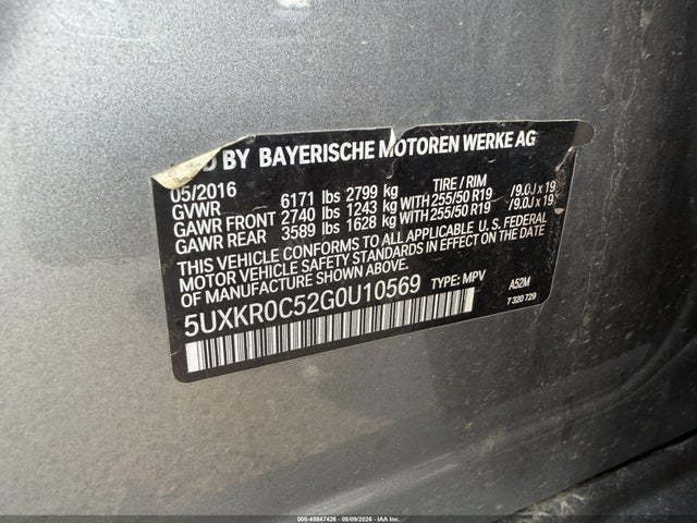 2016 Bmw X5 Xdrive35i მანქანა იყიდება აუქციონზე, vin: 5UXKR0C52G0U10569, აუქციონის ნომერი: 45847426