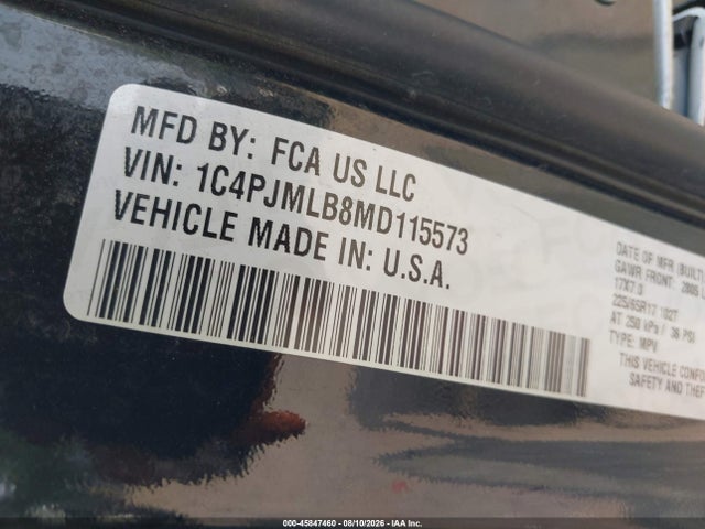 2021 Jeep Cherokee Latitude Plus 4x4 მანქანა იყიდება აუქციონზე, vin: 1C4PJMLB8MD115573, აუქციონის ნომერი: 45847460