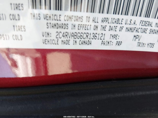 Aukcja sprzedaży 2012 Volkswagen Routan Se, vin: 2C4RVABG6CR136121, numer aukcji: 45847482