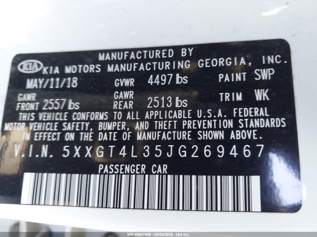 KIA Optima Lx 2018 5XXGT4L35JG269467 Image 9