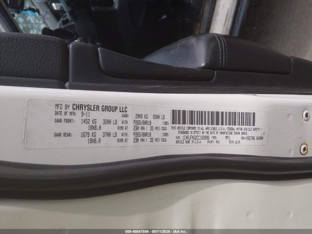 Продажа на аукционе авто 2012 Jeep Grand Cherokee Laredo, vin: 1C4RJFAG2CC163996, номер лота: 45847506