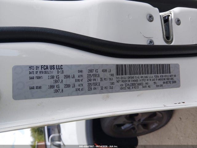 Aukcja sprzedaży 2019 Jeep Compass Altitude 4x4, vin: 3C4NJDBB9KT600031, numer aukcji: 45847557