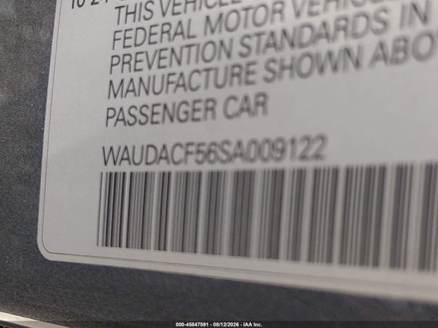 45847591 :رقم المزاد ، WAUDACF56SA009122 vin ، 2025 Audi A5 Sportback Premium 45 Tfsi S Line Quattro S Tronic مزاد بيع