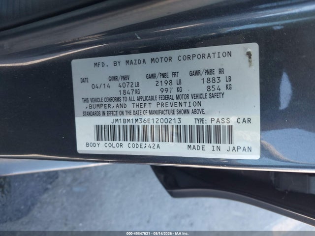 JM1BM1M36E1200213 Mazda Mazda3 S Grand Touring