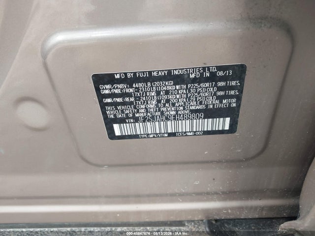 Продаж на аукціоні авто 2014 Subaru Forester 2.5i Limited, vin: JF2SJAHC9EH489809, номер лоту: 45847676