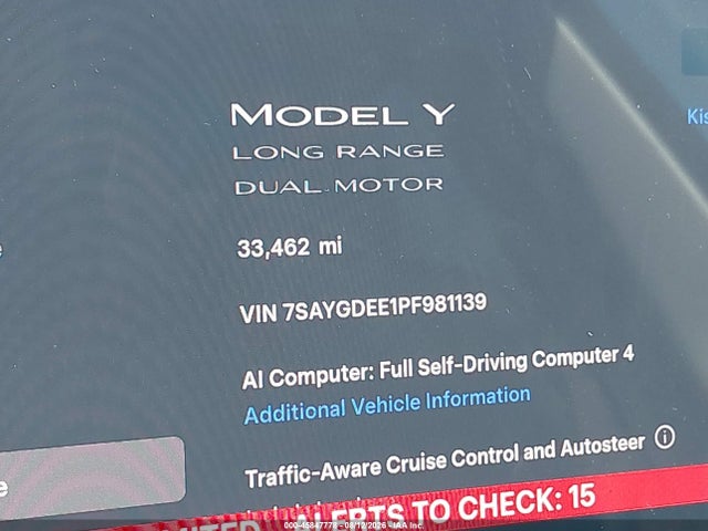 Продаж на аукціоні авто 2023 Tesla Model Y Awd/long Range Dual Motor All-wheel Drive, vin: 7SAYGDEE1PF981139, номер лоту: 45847778