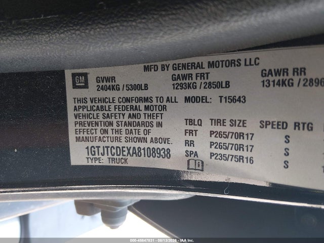 Продаж на аукціоні авто 2010 Gmc Canyon Sle1, vin: 1GTJTCDEXA8108938, номер лоту: 45847831