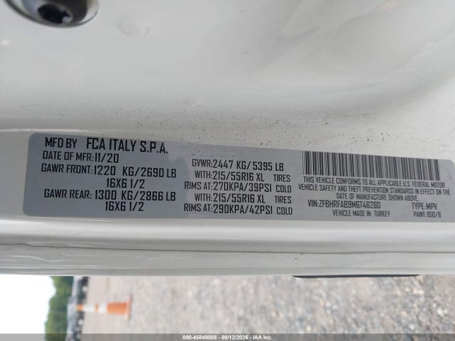 Aukcja sprzedaży 2021 Ram Promaster City Tradesman, vin: ZFBHRFAB9M6T46260, numer aukcji: 45848008