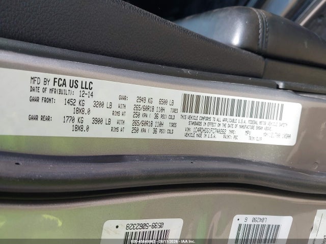 Aukcja sprzedaży 2015 Dodge Durango Limited, vin: 1C4RDHDG1FC740262, numer aukcji: 45848063