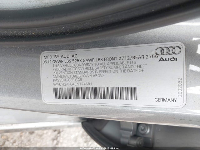 Aukcja sprzedaży 2012 Audi A6 3.0t Prestige, vin: WAUHGAFC4CN174681, numer aukcji: 45848075