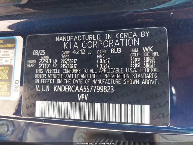 Aukcja sprzedaży 2025 Kia Seltos Ex, vin: KNDERCAA5S7799823, numer aukcji: 45848108